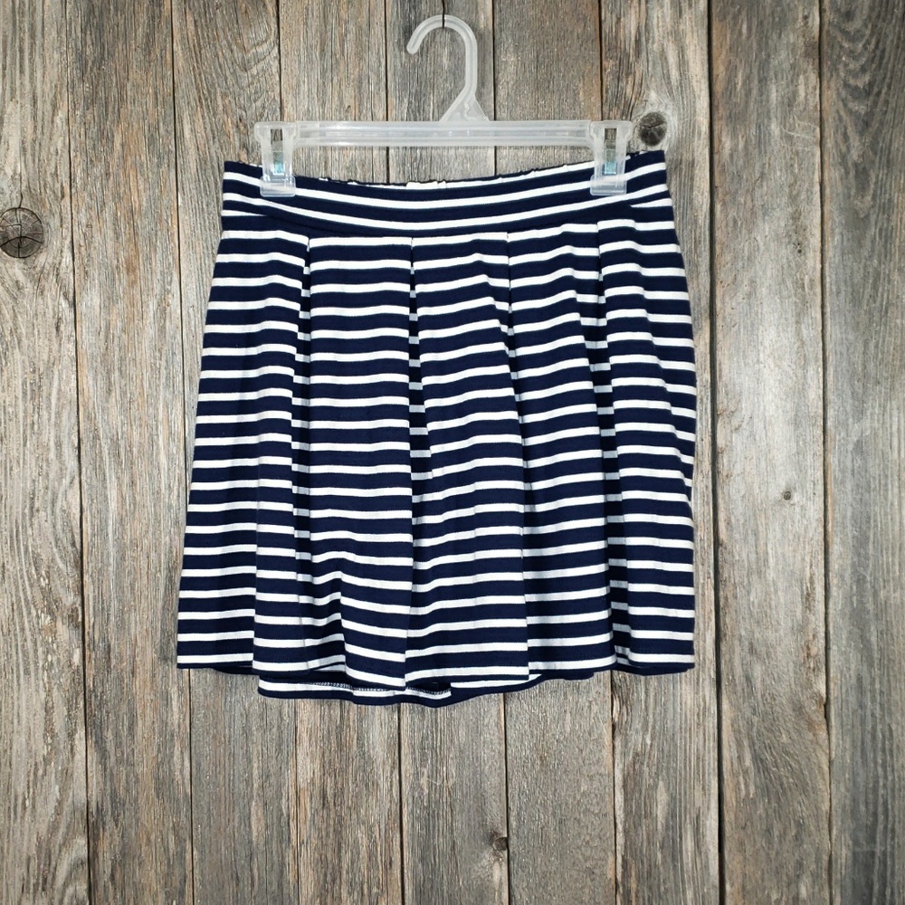 Red Camel S Blue White Pleated Mini Swing Skirt‎